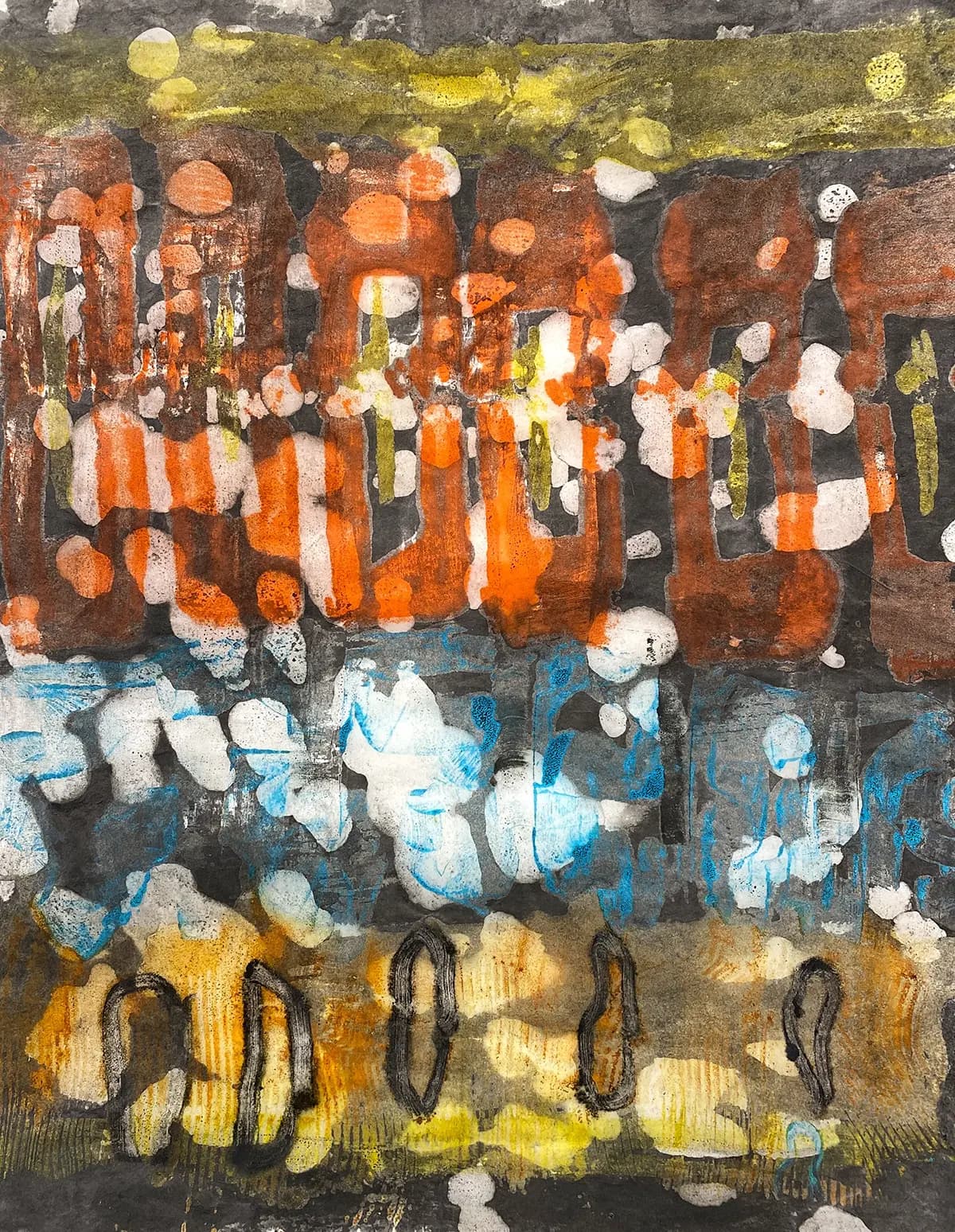 Headlights — Encaustic on board · 14" × 12"