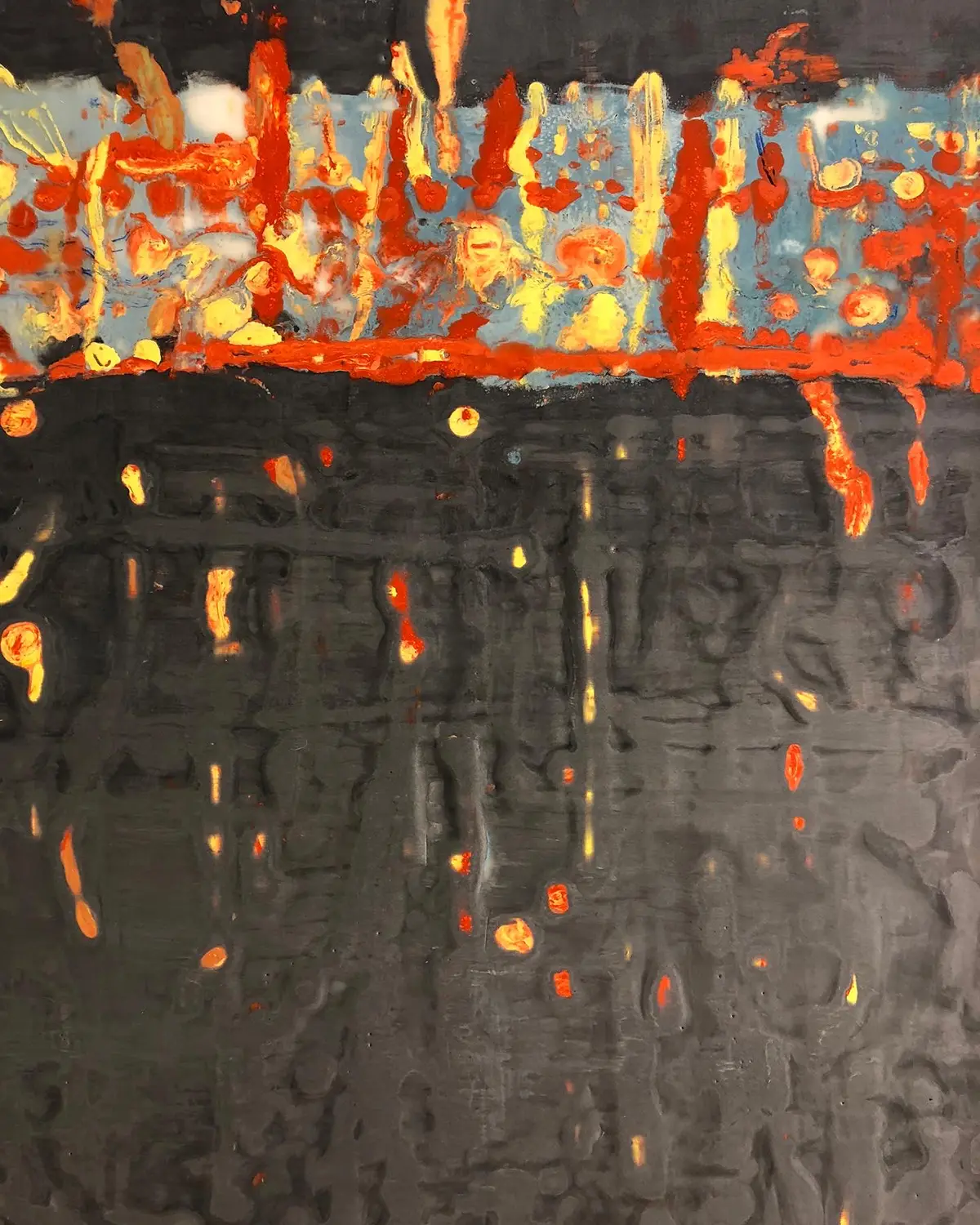 Outbreak — Encaustic on panel · 14" × 10"