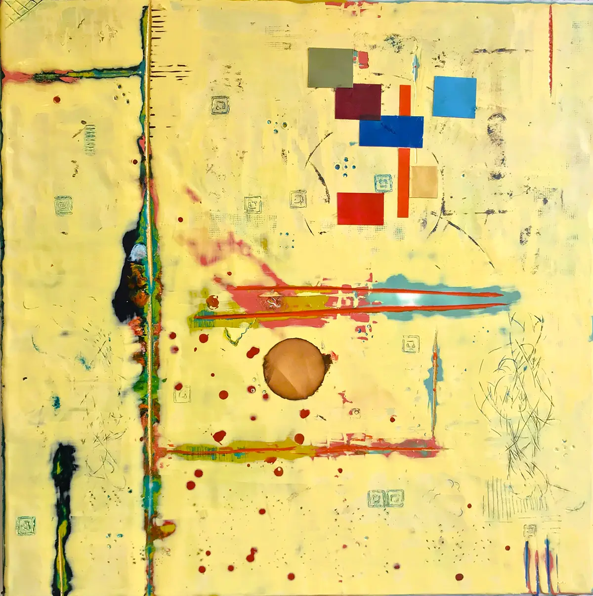 Delia's Jewel Box — Encaustic on panel · 36" × 36"