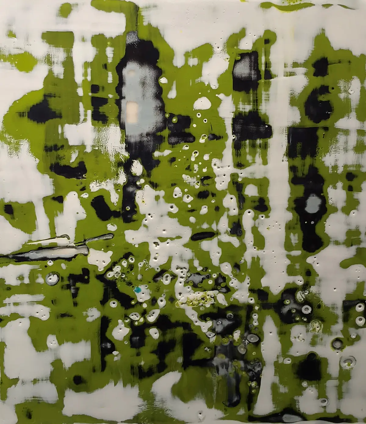 Amana Homage — Encaustic on panel · 12" × 12"