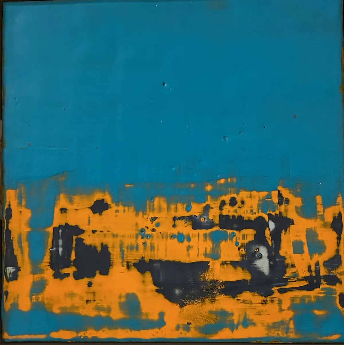 Santa Fe Sunrise — Encaustic on panel · 10" × 10"