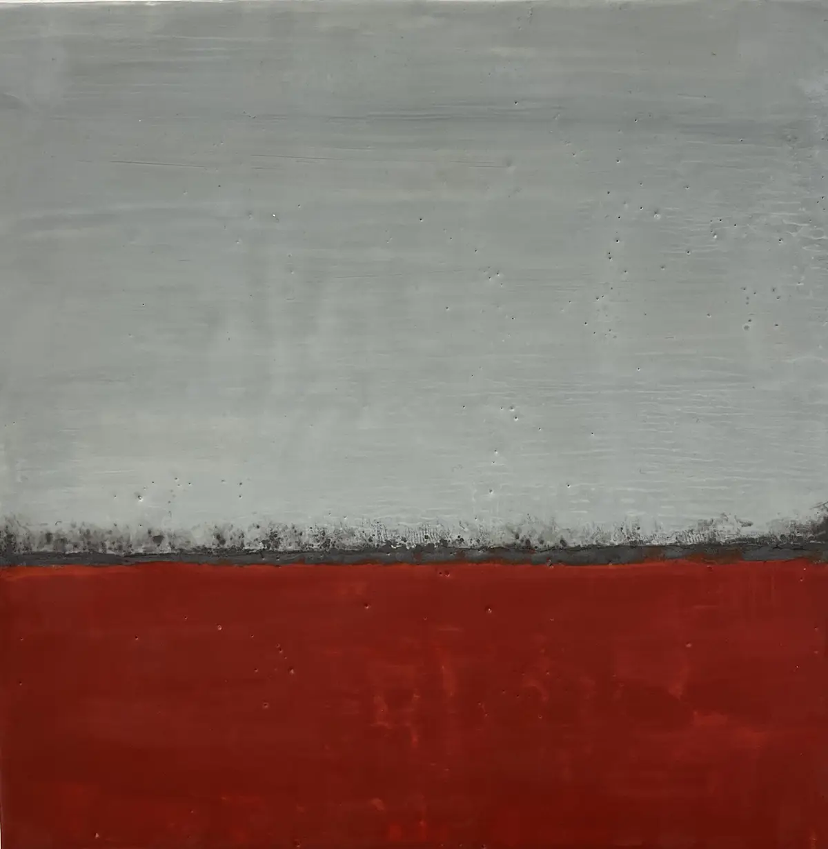 Scarlet Harvest — Encaustic on panel · 12" × 12"