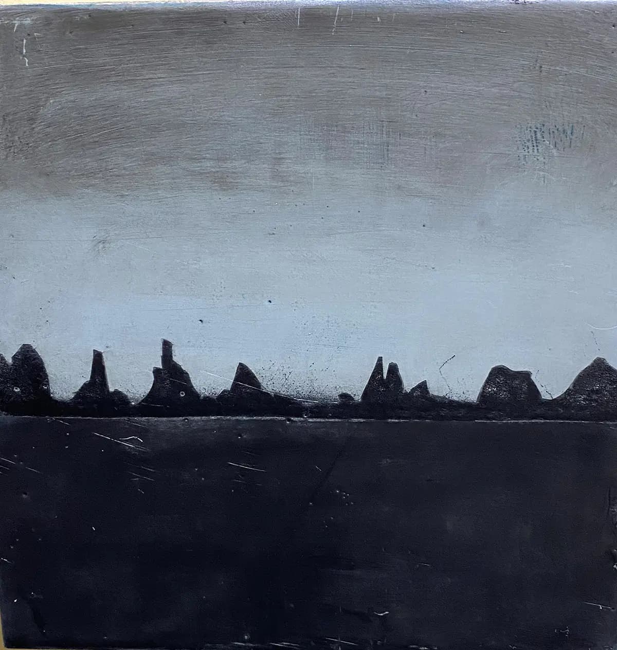 Winter is Coming — Encaustic on panel · 8" × 8"
