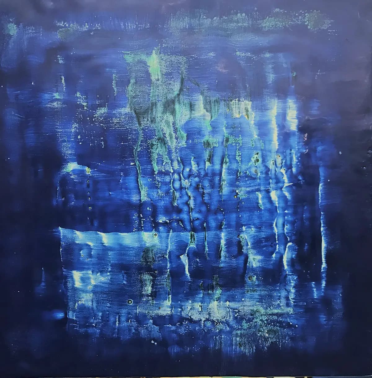 Into the Deep — Encaustic on panel · 12" × 12"