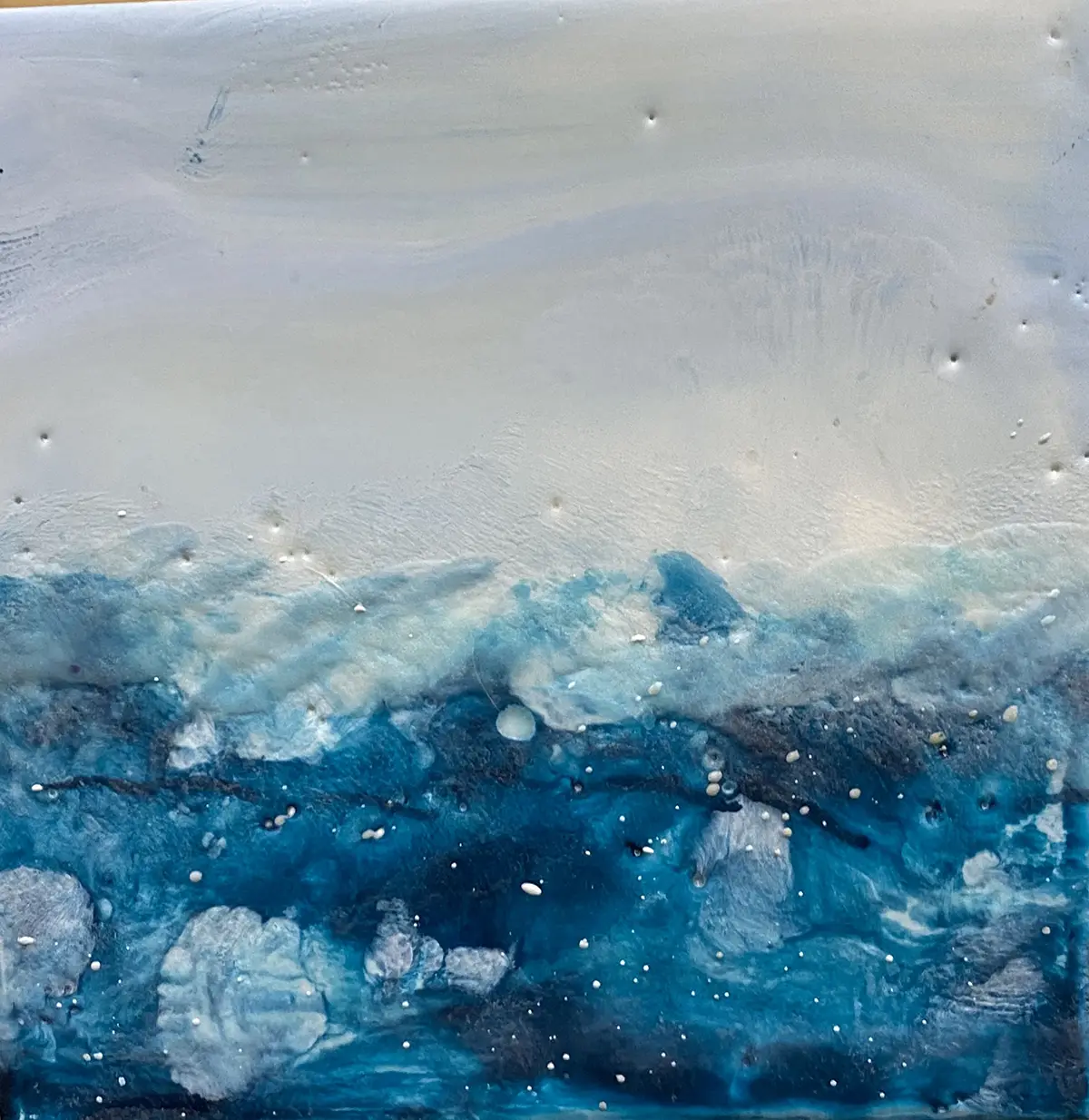 Churning — Encaustic on panel · 8" × 8"