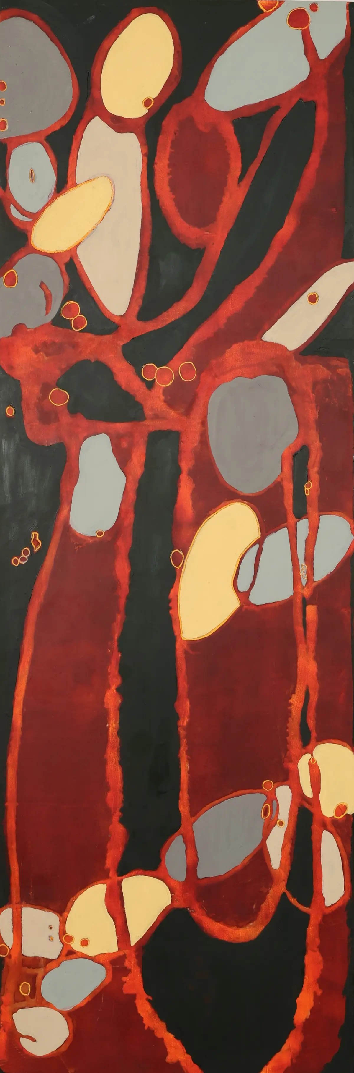 Drops of God — Oil & cold wax on board · 36" × 12"