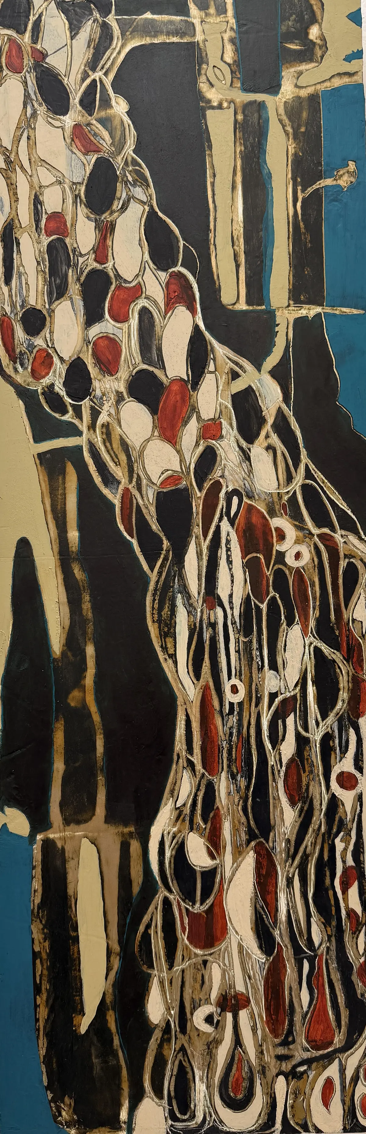 Good Bones — Oil & cold wax on board · 36" × 12"