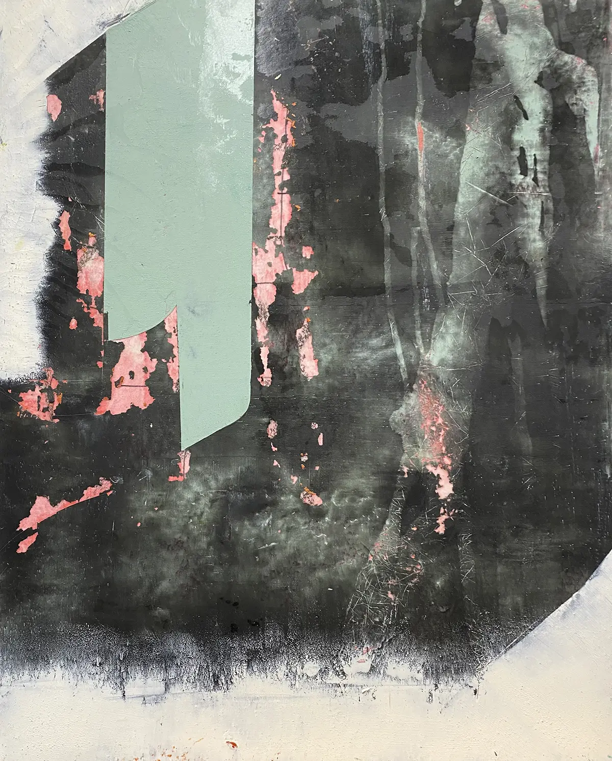 Rosado en la Pared — Oil & cold wax on board · 20" × 16"