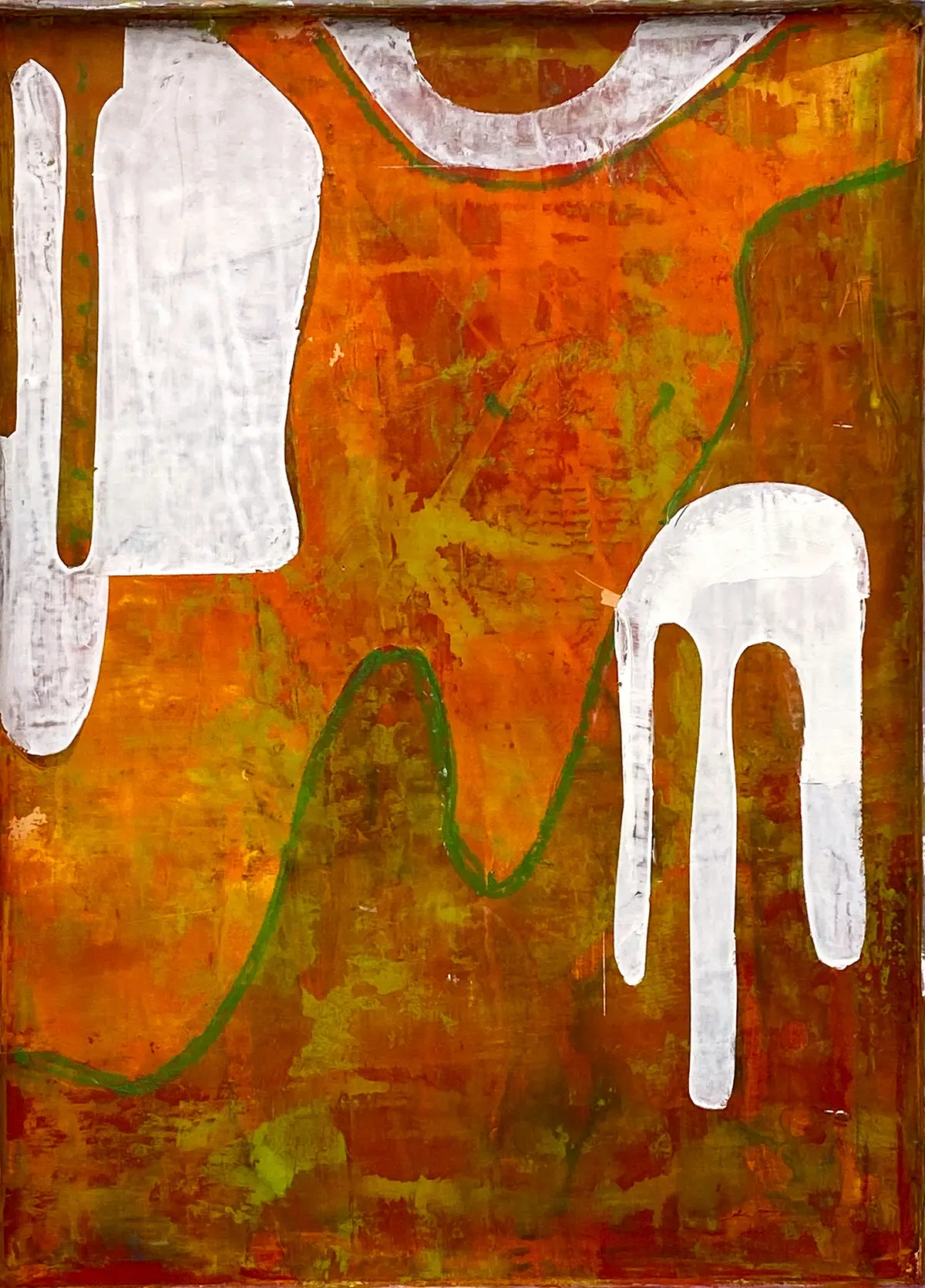 Las Fantasmas — Oil & cold wax on board · 12" × 10"