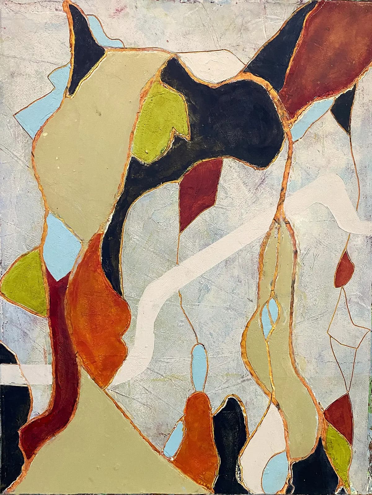 Pollinator Path — Oil & cold wax on board · 16" × 12"