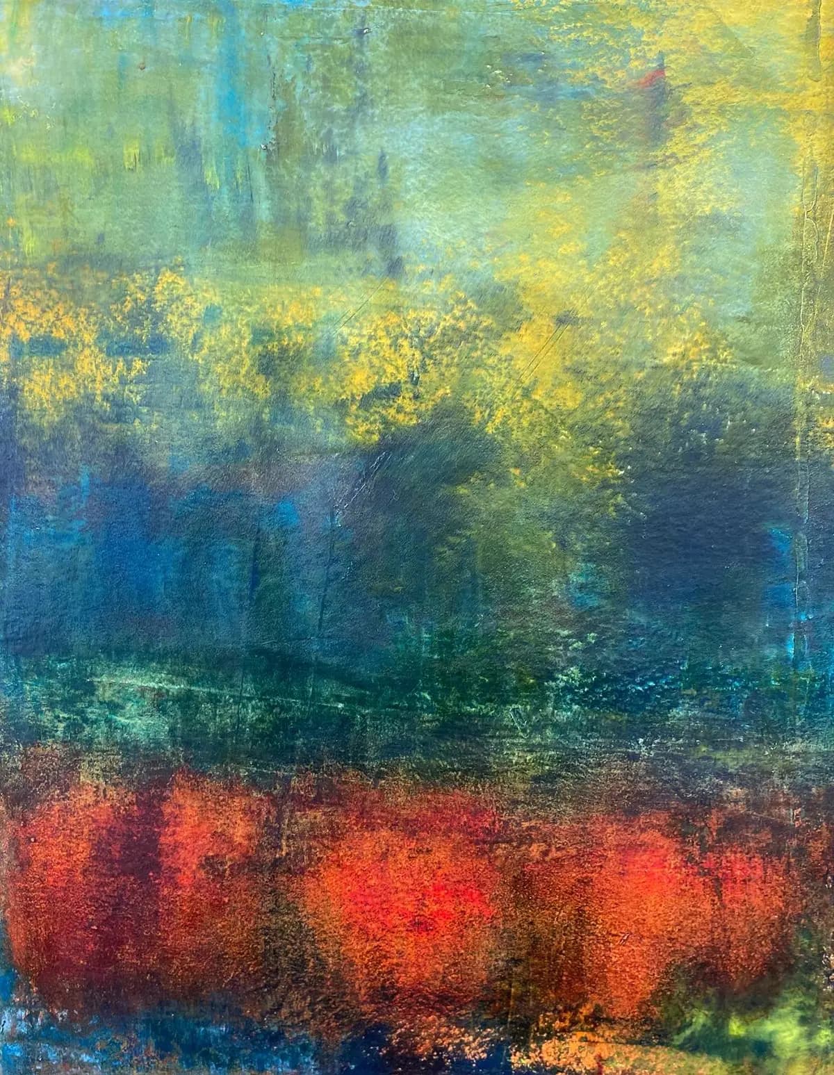 Red Rocks — Oil & cold wax on board · 14" × 10"