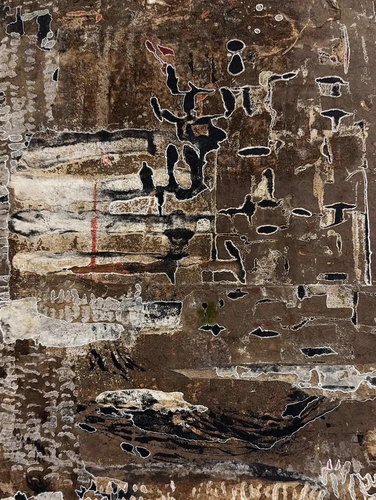 After Midnight — Wax based collage on panel · 16" × 12"
