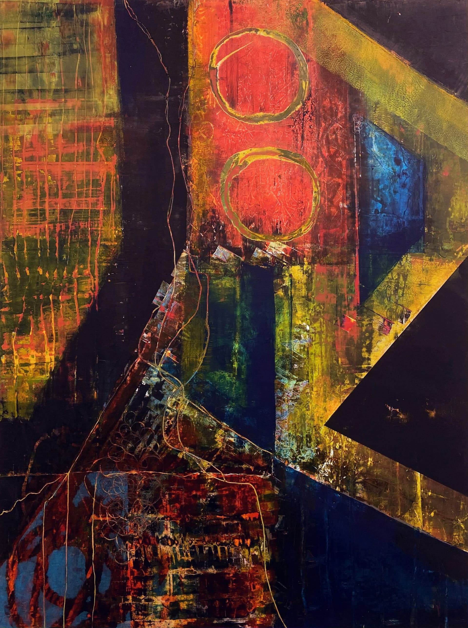 Course Correction — Oil & cold wax on board · 20" × 20"
