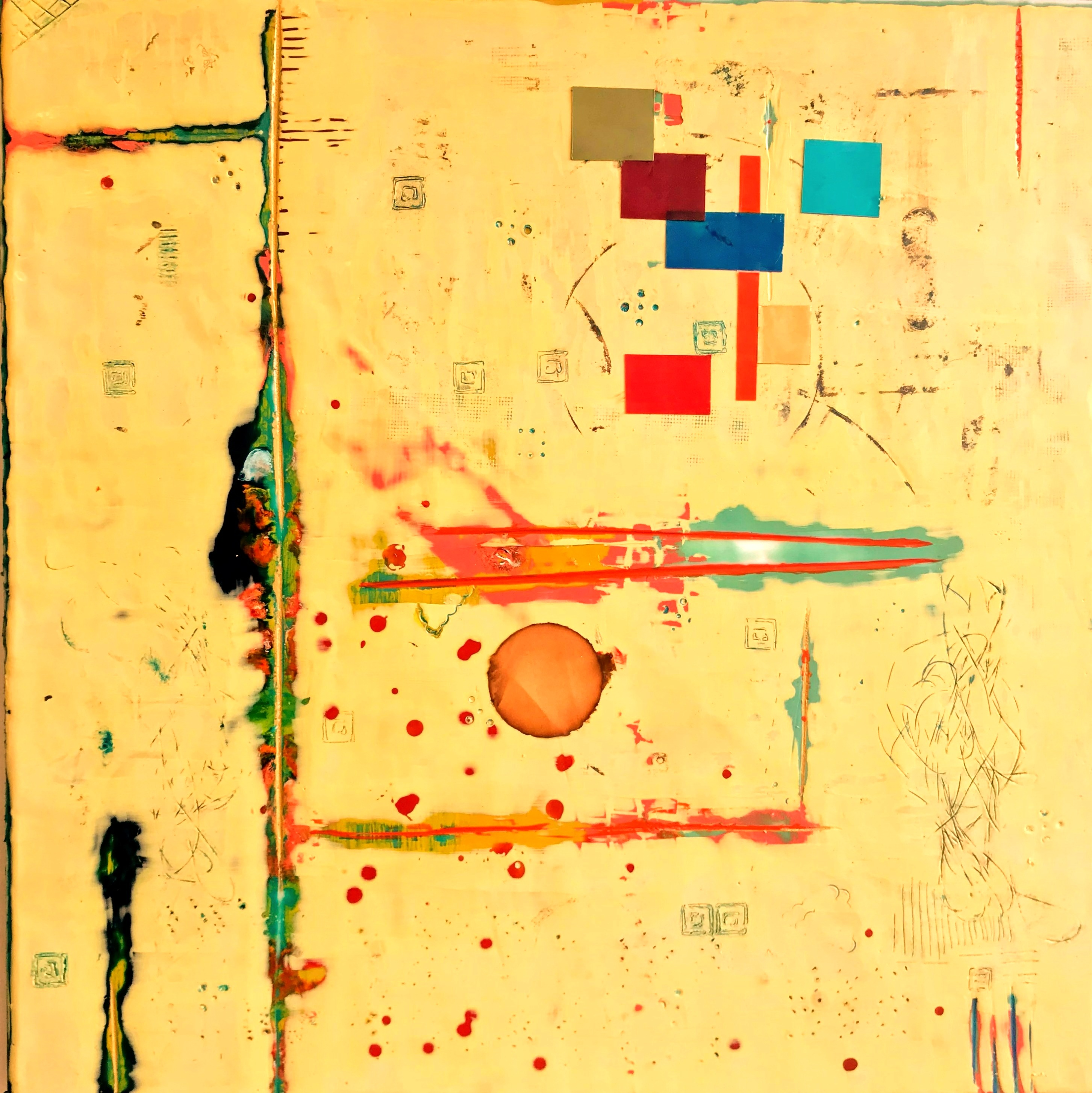 Skin Deep — Encaustic on board · 12" × 12"