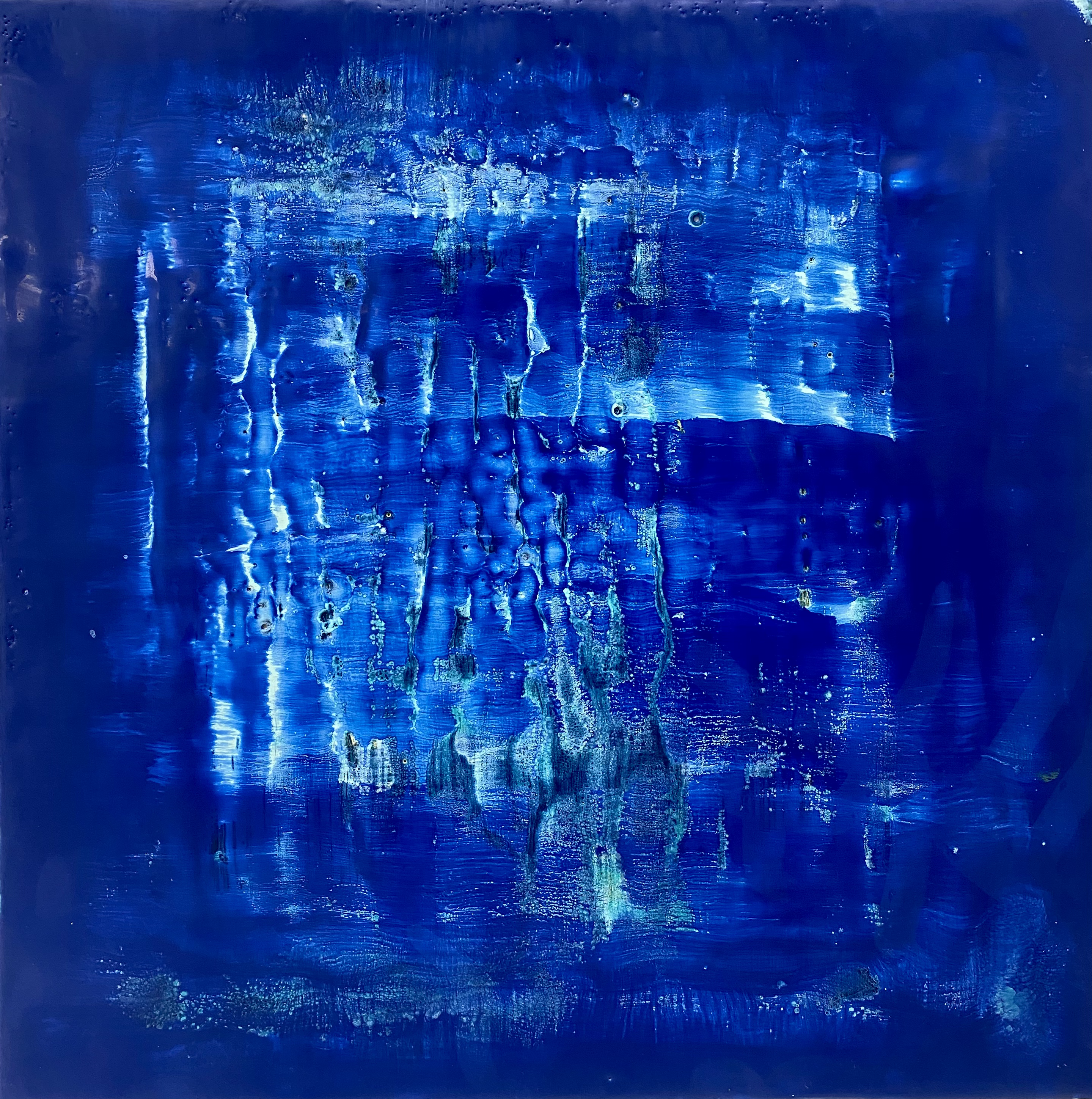 Delia's Jewelry Box — Encaustic on board · 24" × 24"