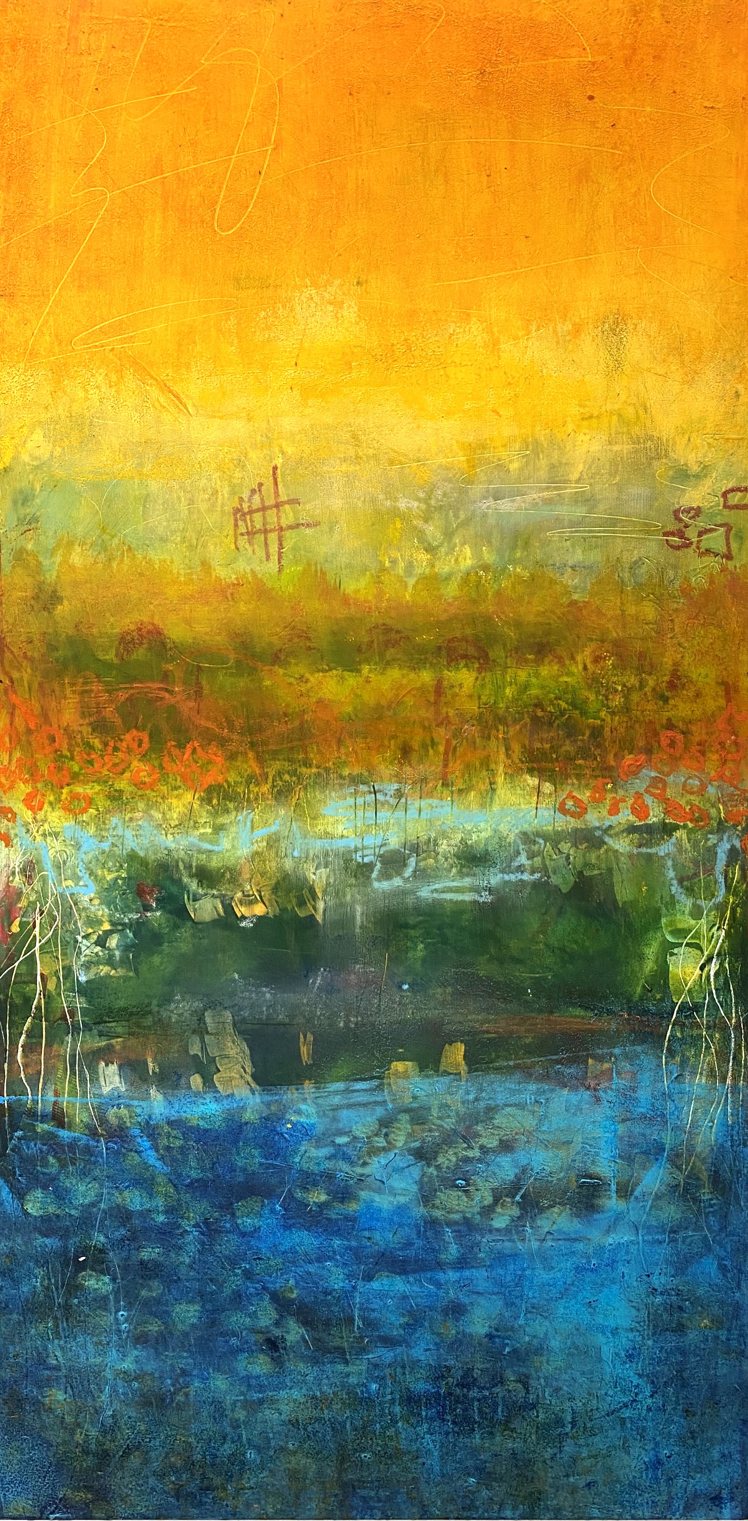 Upon Reflection — Encaustic on board · 12" × 12"