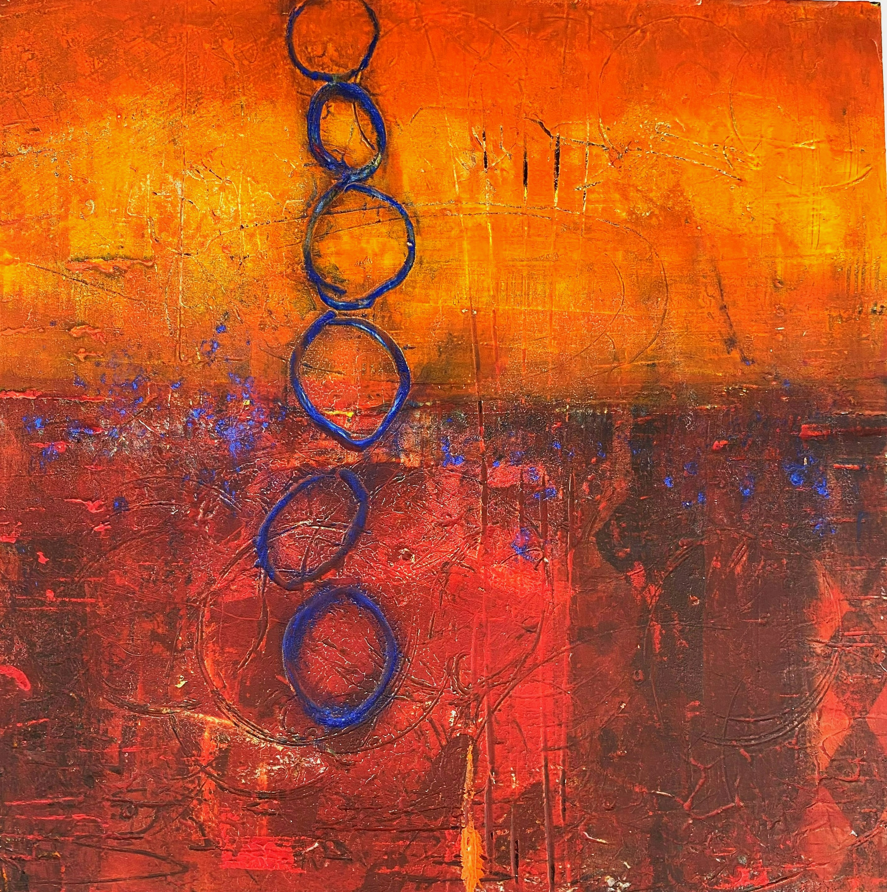 Tumble — Oil & cold wax on board · 10" × 10"