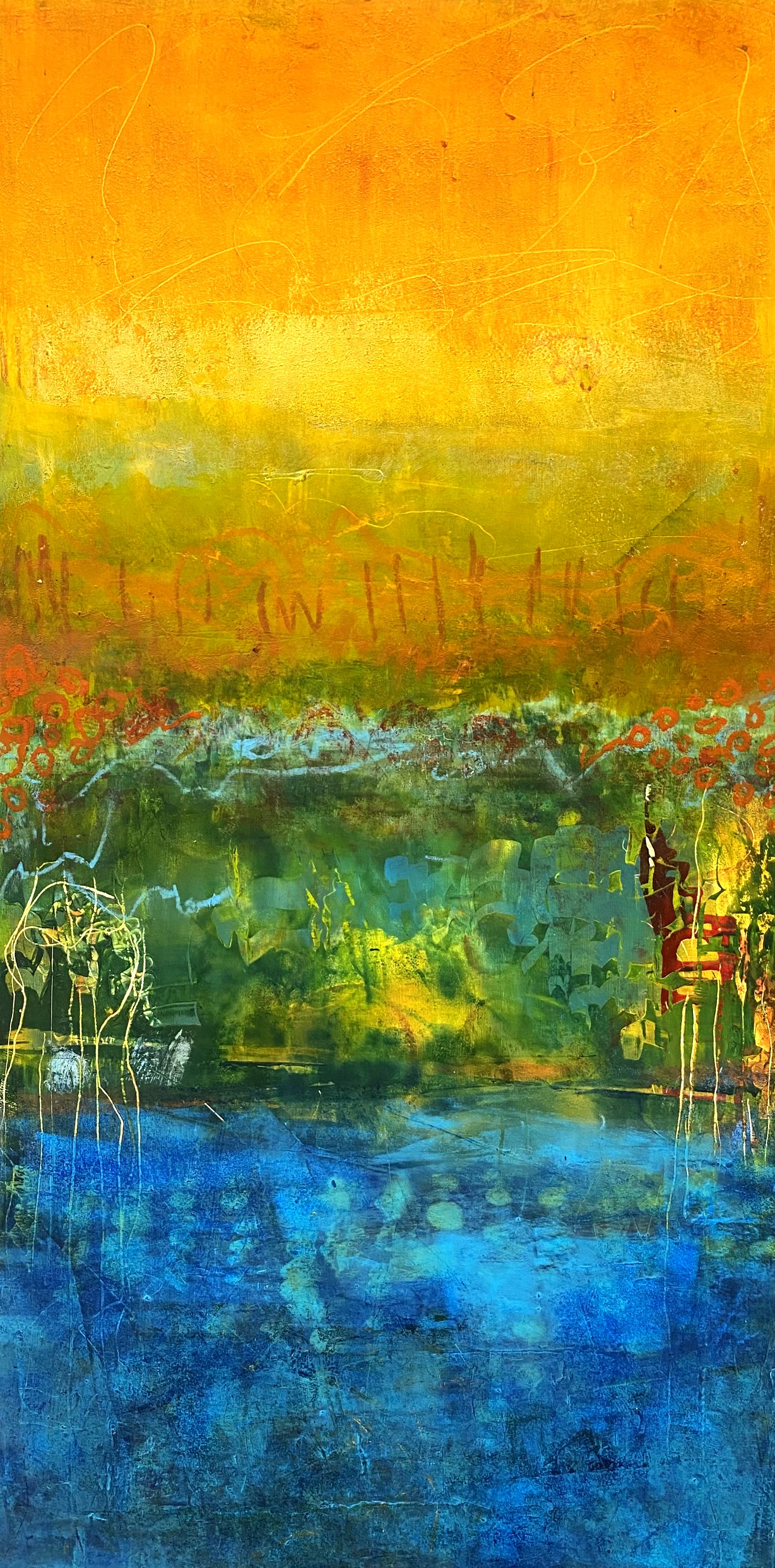Heiwa — Oil & cold wax on board · 12" × 24" each