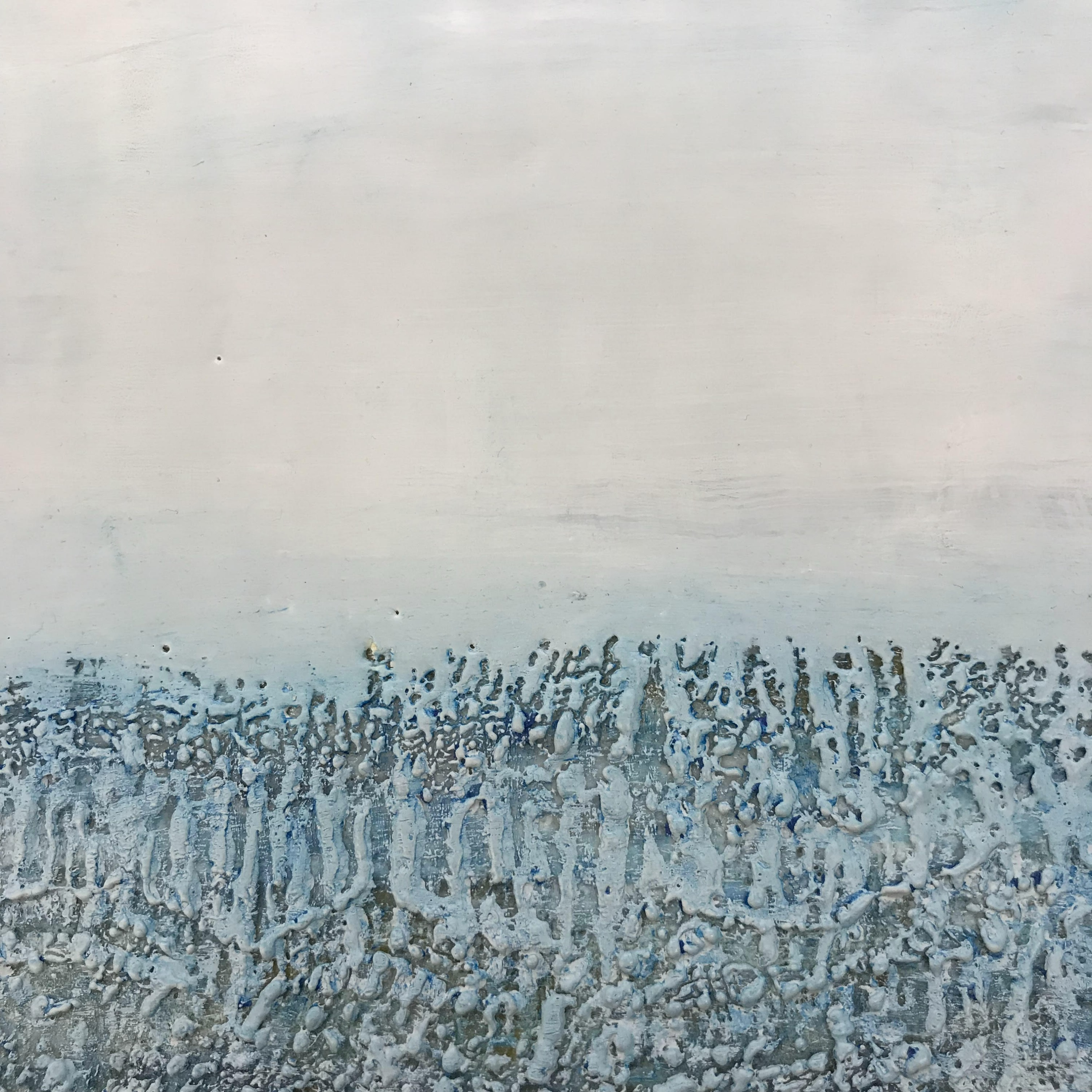 Safe Harbor — Pastel, encaustic on board · 16" × 16"