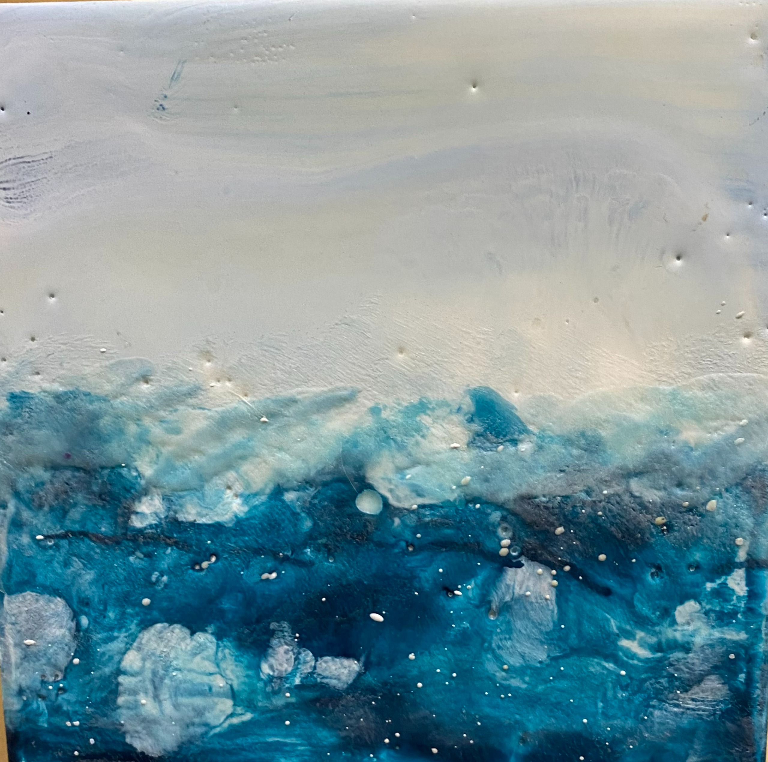 Tempest — Encaustic on board · 8" × 8"